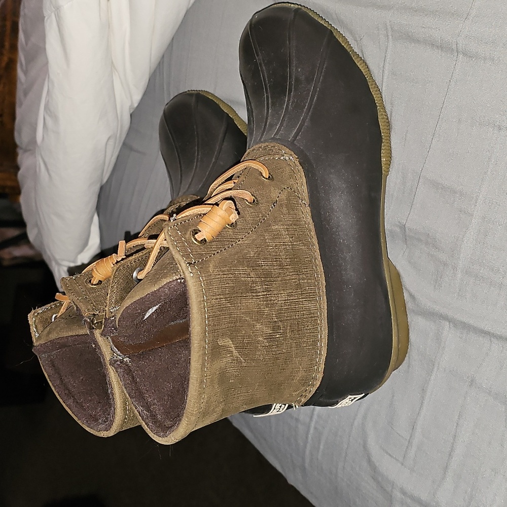 Sperry Womens Nwots Rain/water Boots, Warm Inside With Side Zippers Sz 10.